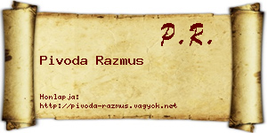 Pivoda Razmus névjegykártya